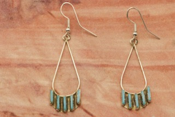 Genuine Sleeping Beauty Turquoise Sterling Silver Zuni Indian Earrings